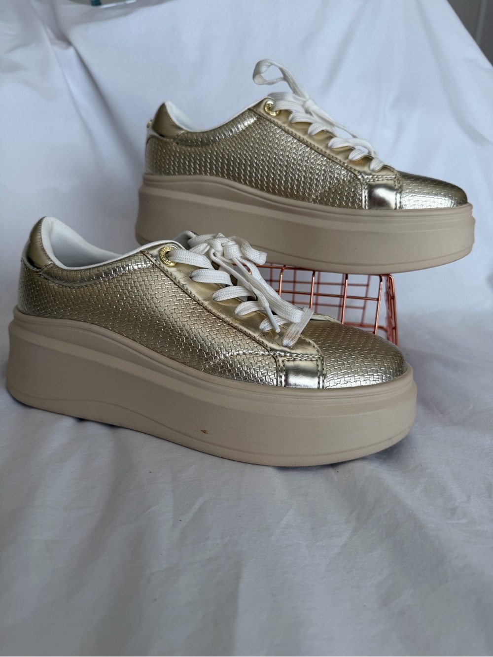 Platform Metallic Gold Women's Sneakers